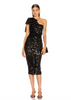 Black One-Shoulder Sequin Dress