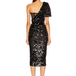 Black One-Shoulder Sequin Dress